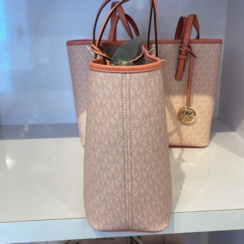 Michael Kors Jet Set Travel Medium Carryall Tote Sherbert Multi - Picture 5 of 16